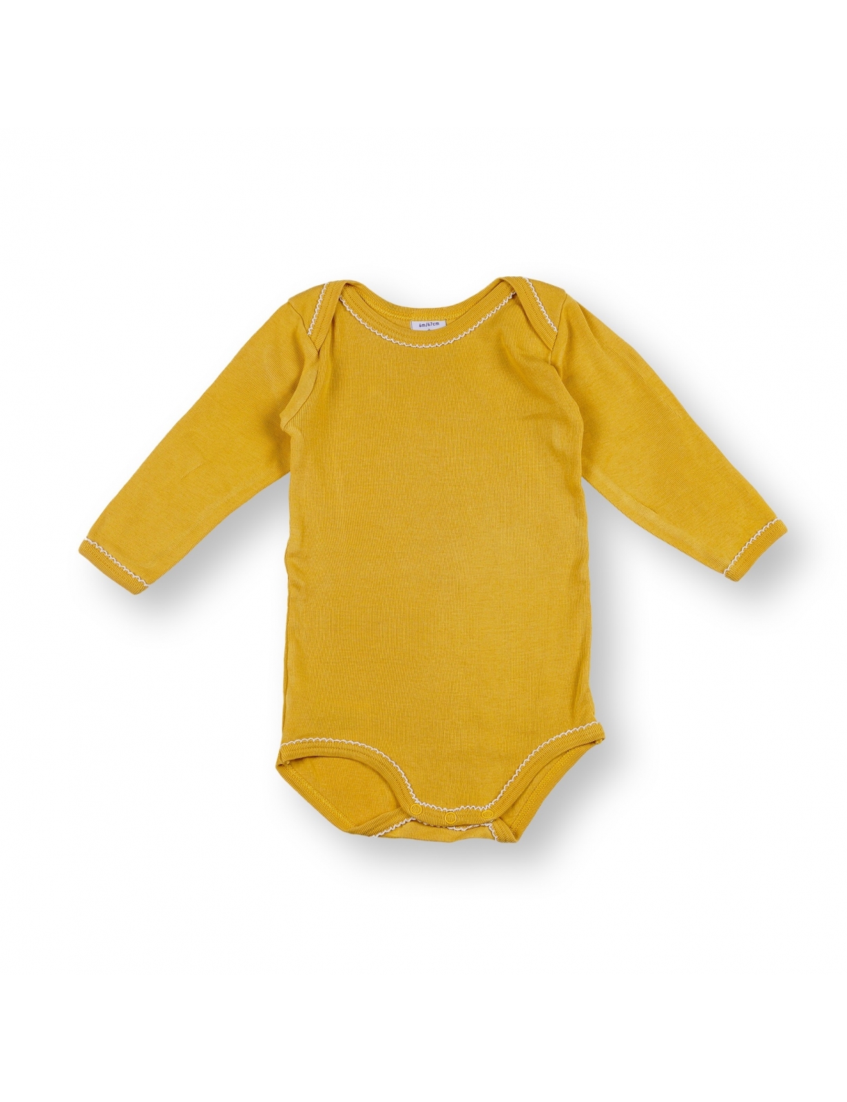 Body bébé fille 6 mois occasion - moutarde - marque Petit Bateau